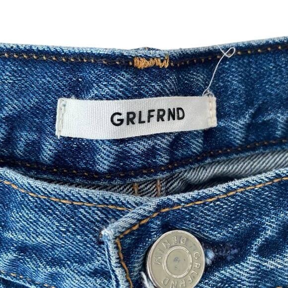 Grlfrnd Helena Crop Button Fly Jeans Raw Hem size 28 Designer High Rise - Picture 5 of 11